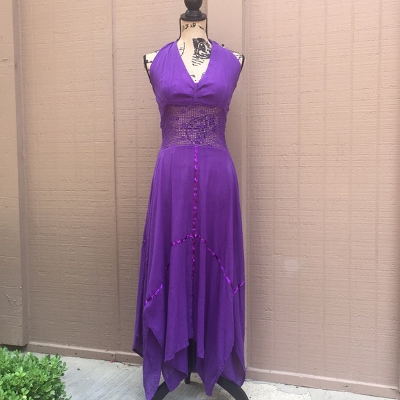 Deep Purple Halter Dress
